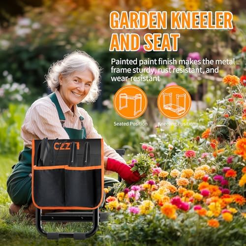 Garden Kneeler and Seat, Wider and Thicker Kneeling Pad