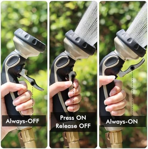 RESTMO Hose Nozzle with Easy Self-Lock Trigger, Heavy Duty Water Sprayer