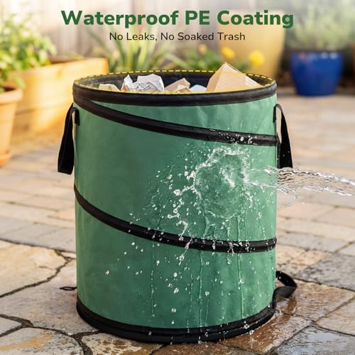 2-Pack Collapsible Trash Can, 45 Gallon Leaf Bags, Durable 600D