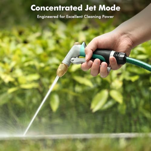 RESTMO Metal Water Hose Nozzle, High Pressure Garden Sprayer, Cyan