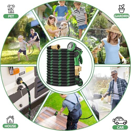 75 FT Non-Expanding Garden Hose, 2026 New Upgrated Non-Expandable Garden Water Hose - Ultra-Light & Flexible Burst-Resistant, Kink-Free Garden Hoses, All-Weather Use for Lawns, Gardens,Outdoor