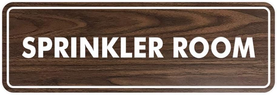 Signs ByLITA Standard Sprinkler Room Sign (Walnut) - Medium