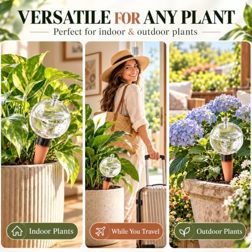 6 Pack 26 oz Extra Large Plant Self Watering Globes to 3 Weeks Watering