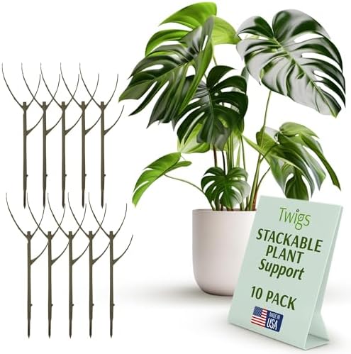 Stackable Plant Support Stakes, Moonstone, 10-Pack, 17" L