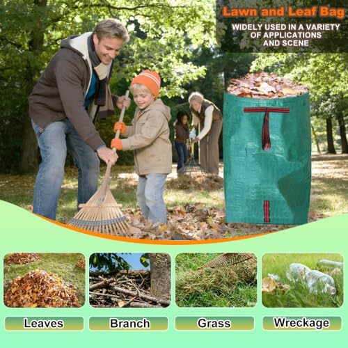 72 Gallon Leaf Collector, Reusable Leaf Bag, Dustpan-Type Yard Garden Bag