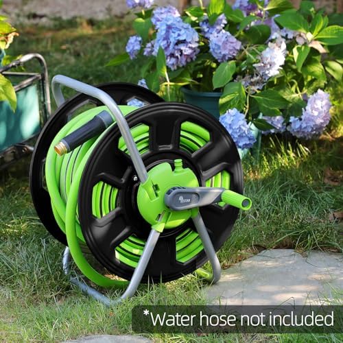 Metal Water Hose Reel Hold 100FT 5/8" Hose