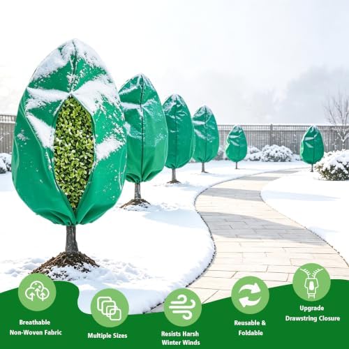 6 Pack Plant Frost Protection Covers,Plant Covers for Winter Mixed Sizes