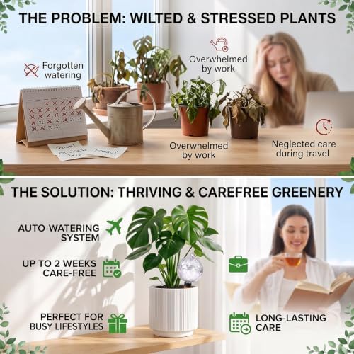 2 Pack 29 oz Extra Large Plant Self Watering Globes to 3 Weeks Watering