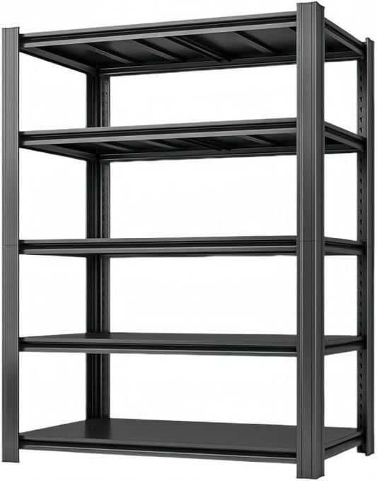 5-Tier 47" W x 17.75" D x 72" H Garage Shelving 3000LBS Storage Shelves Heavy Duty Metal Shelf Unit Adjustable Basement Industrial Storage Racks