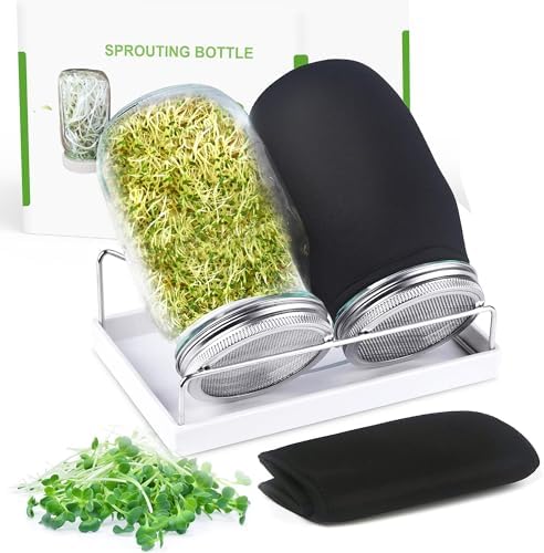 Organic Seed Sprouting Jar Kit – 2 × 32 oz Wide-Mouth Mason Jars