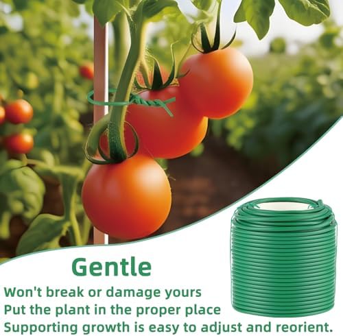 Soft Plant Ties, 164ft Garden Wire, 3.5mm Flexible Garden Ties for Climbing Plants, Tomato, Vines Plant, Flowers, Roses Plant Support