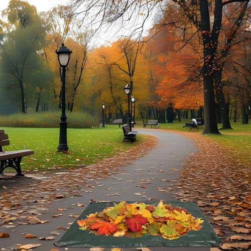 Collapsible Leaf Collection Bag, Foldable Garden Waste Tarp with Handles