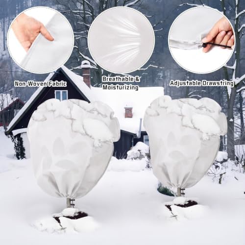 12 Pack Winter Plant Covers Frost Protection Bags 31.5" x 39.4", White
