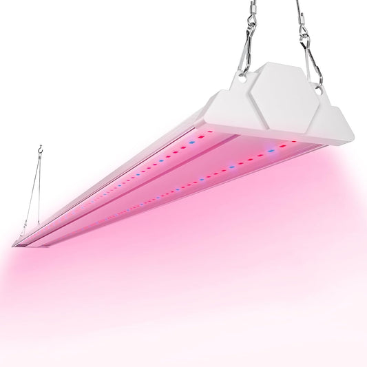 FREELICHT 1 Pack 4ft LED Grow Light, 60W (350W Equivalent), Red Blue (660nm+460nm) Full Spectrum Grow Lights for Indoor Plants, Hanging Plug in Grow Lamp for Hydroponic Greenhouse Plants Seedling Veg