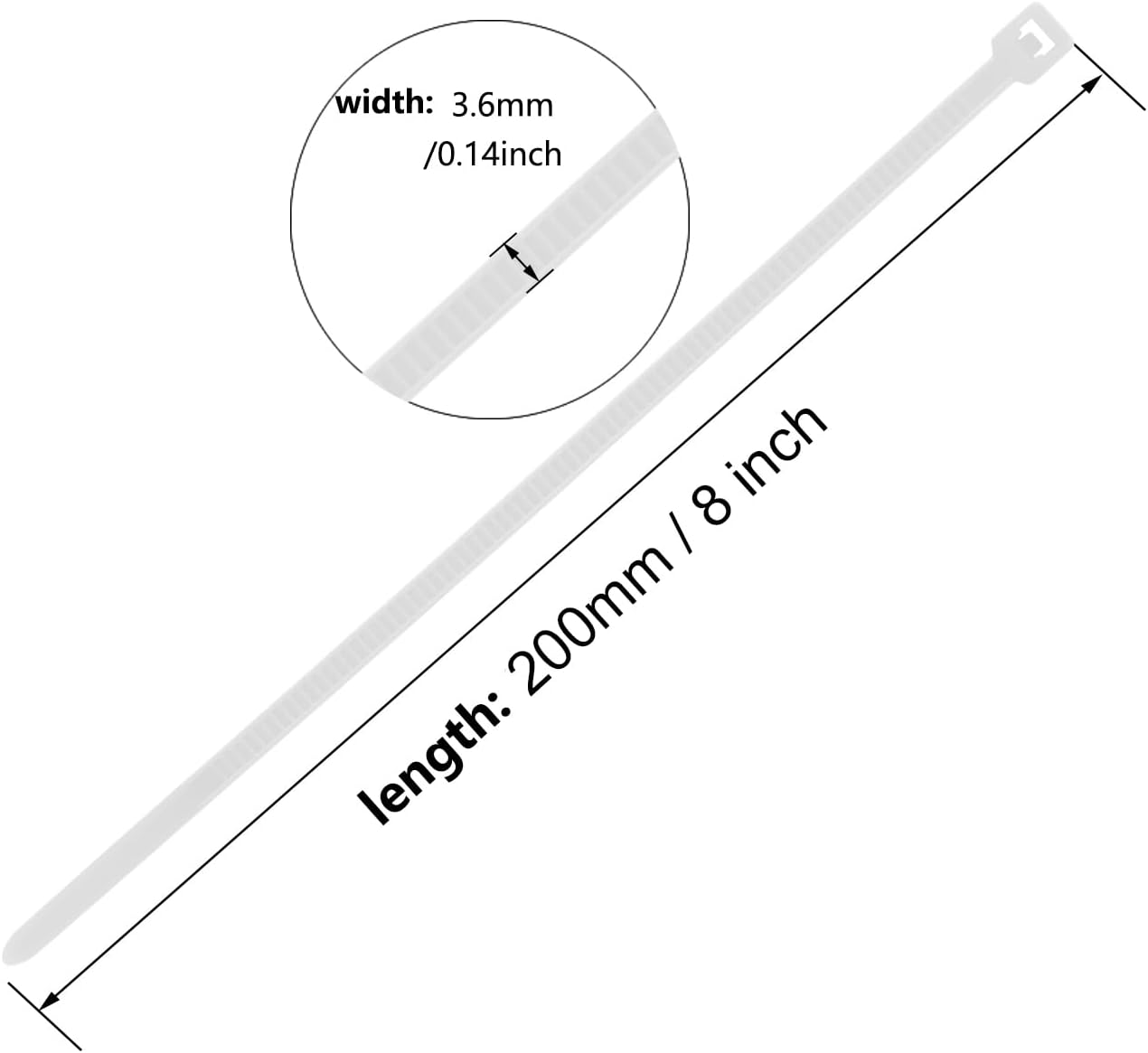 8 Inch Blue Zip Tie 1000 PCS, 40 Lbs - Small to Medium Zip Tie, Nylon PA66 UV Resistant Cable Tie Heavy Duty for Indoor and Outdoor Use - Ideal for bundling and securing objects