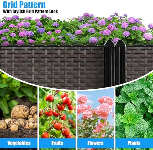 Large Raised Planter Box Outdoor Self Watering 78.7"x15.7"x14.2", Deep Raised Garden Bed - Elevated Garden Box with Drainage Plug, Rectangular Garden Planter Perfect for Patio Balcony Deck