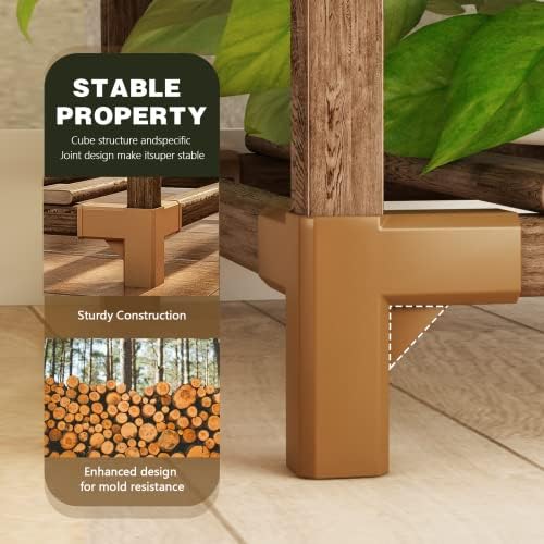 Bamworld Plant Stand Indoor Corner Plant Shelf Wood Plant Holder 13 Pots for Multiple Plants Home Decor for Gardening Gifts