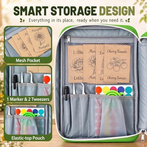 2 Layer Seed Storage Organizer Kit Large Capacity Seed Binder Bag