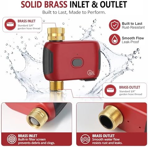GIEX WiFi Sprinkler Timer, Smart Hose Faucet Water Timer for Garden Irrigation, Compatible with Alexa and Google Assistant, Compatible with Tuya Smart Life App, Automatic Watering System