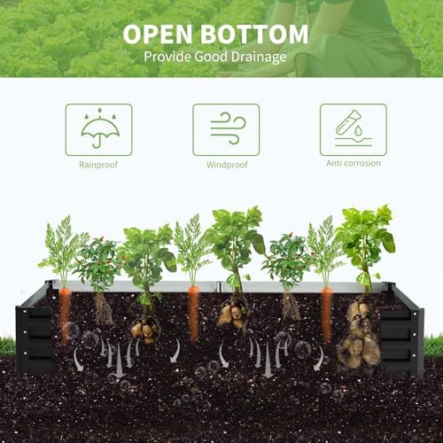 Raised Garden Bed with PVC Cover, Outdoor Mini Greenhouse