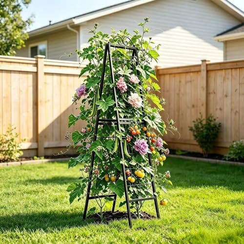 Zhongma Metal Garden A-Frame Trellises Heavy Duty Plant Support 77" H