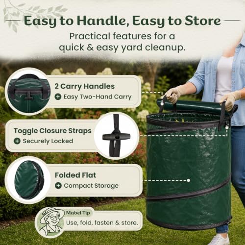 Mabel's Gardening 30-Gallon Pop Up Garden Bag ZIPTOP, 2-Pack, with Lid