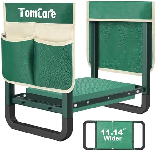 TomCare Garden Kneeler and Seat, 11.14" Kneeling Pad Sturdy Garden Bench