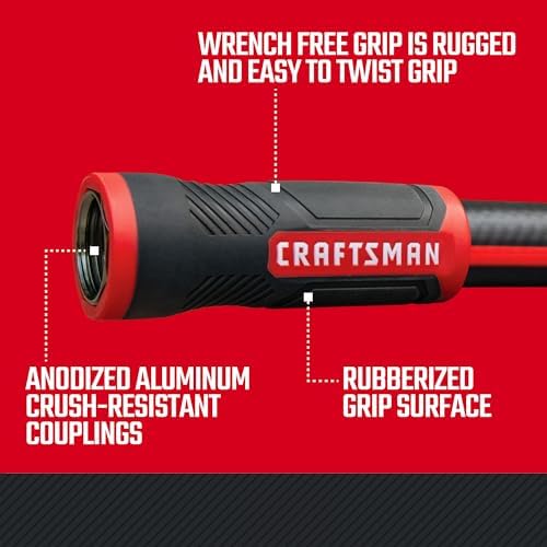 Craftsman Professional Grade Black Garden Hose, 100 Feet x 5/8 Inch