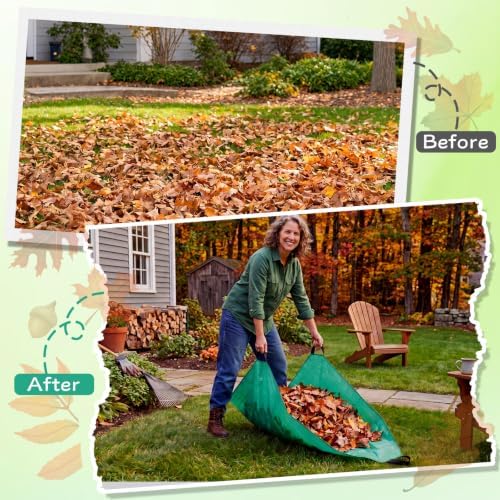 Garden Leaf Tarp 7x7ft Waterproof Sand Box Cover with 4 Reinforced Handles for Garden Backyard, Lawn Cleanup, Patio Furniture, Fire Pit, Camping Ground Landscaping Tarp