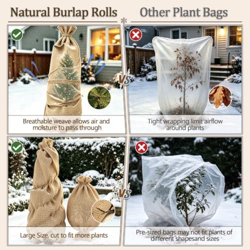 15ftx40in Natural Burlap Fabric Roll, High Density Jute Fiber Blanket