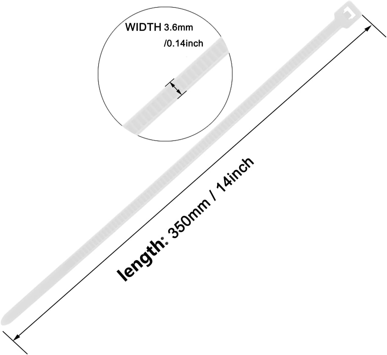 14 Inch Zip Ties Gold 1000 PCS, 40 Lbs- Heavy Duty Tensile Strength, Nylon PA66 UV Resistant Cable Ties for Indoor and Outdoor Use - Ideal for object bundling and fastening