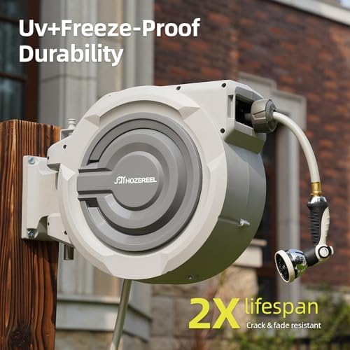 Retractable Hose Reel 5/8"x 110ft, Retractable Garden Hose