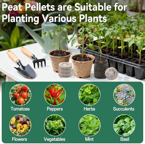 200 Pcs 30mm Peat Pellets Block Potting Soil for Gardenrs, Vegetables, Herb
