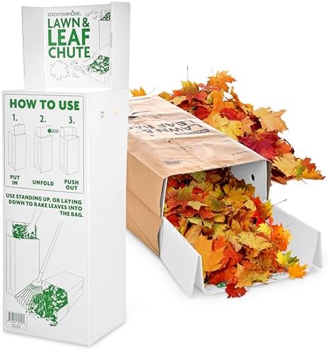 Lawn and Leaf Chute, Reusable Lawn Bag Holder for Easy Leaf Collecting, Durable Lawn Bag Funnel for Paper Leaf Bags, Leaf Bag Chute for Sweeping and Collecting Yard Debris, No Bending Required!