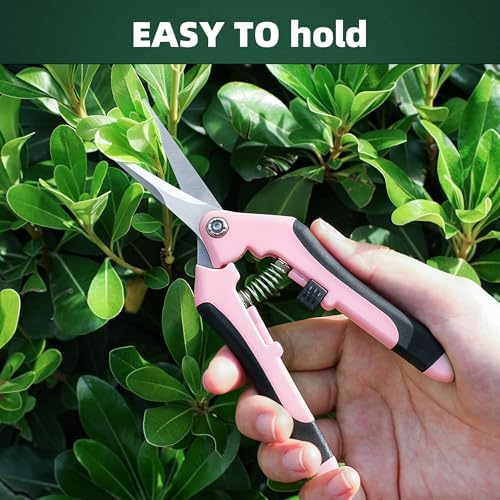 3 Pack Garden Pruning Shears Scissors Clippers Stainless Steel(Pink)