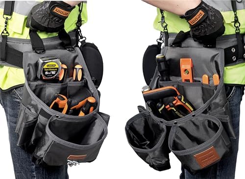Tool belt,Tool Belts for Men with Suspenders and Magnetic Tool Pouch.Heavy Duty Carpenter/Construction Tool Belt.