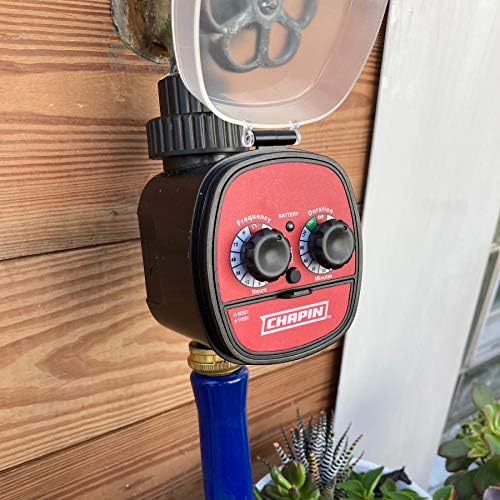 Chapin 41001 Single Zone Water Timer with Water Resistant Construction, Numerous Options for Frequency of Watering/Duration of Watering Settings and up to 116 PSI, Red/Black