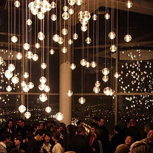 Sziqiqi Hanging Glass Globes Orbs Tea Light Candle Holders with Flameless LED Tealight for Wedding Ornaments, Wedding Birthday Christmas Party Centerpiece Accessory 2.36inch 30pcs +6 Extra