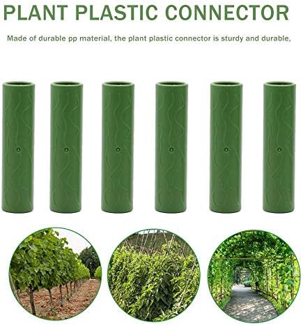 Leadigol 24PCS Plant Support Stakes Connectors, Garden Stake Straight Connectors, Plastic Garden Stake Connecting Pipe, Green Heavy Duty Plant Support Stake Connectors