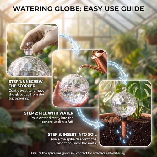 2 Pack 29 oz Extra Large Plant Self Watering Globes to 3 Weeks Watering