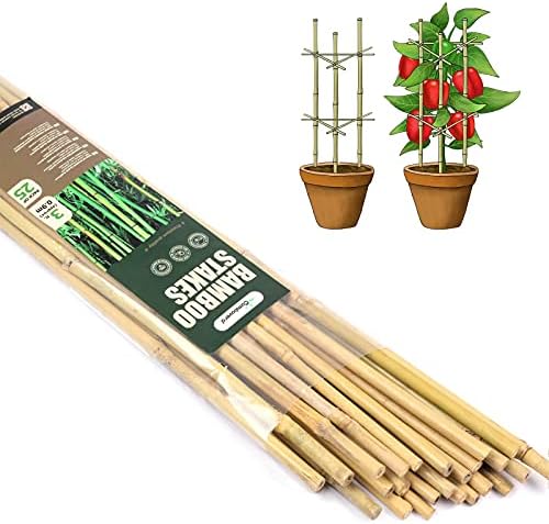 Bamboo Garden Stakes 3 Feet, 25 Pack Bamboo Sticks for Plants