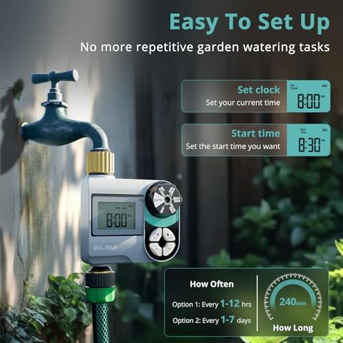 Brass Sprinkler Timer, Programmable Water Hose Timer for Garden Hose