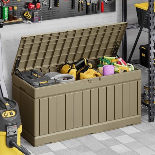 Devoko 78 Gallon Deck Box, Waterproof Resin Outdoor Storage Box
