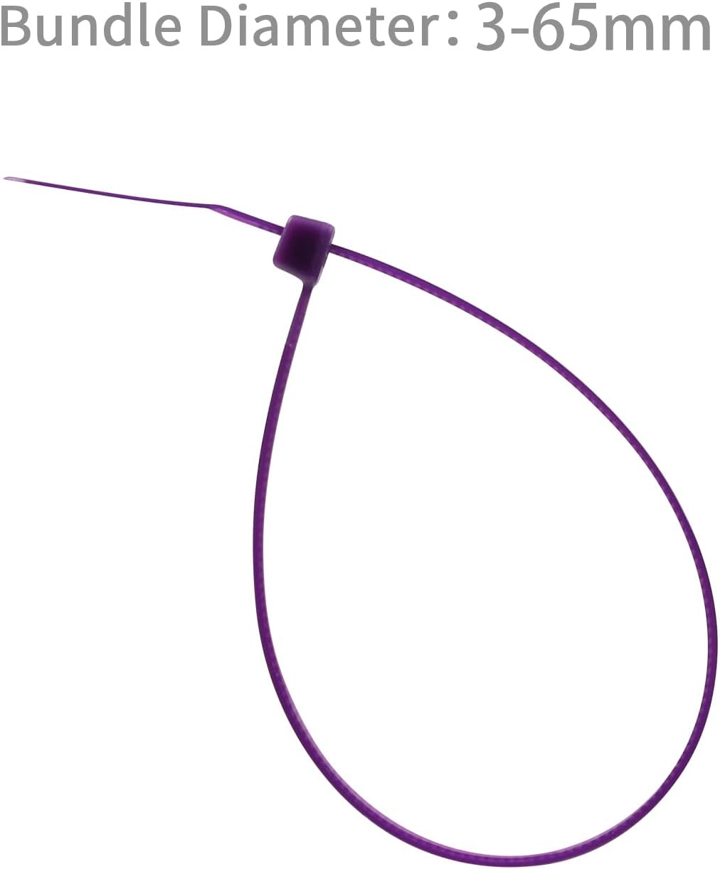 XINGO 100PCS Cable Zip Ties Heavy Duty, Premium Nylon Plastic Wire Ties with 50 Pounds Tensile Strength, Self-Locking Black Nylon Zip Ties for Indoor and Outdoor (10 inch, Purple)