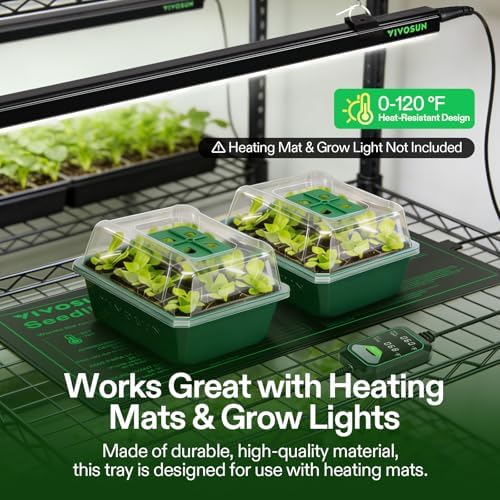 VIVOSUN 12-Pack Seed Starter Trays, 144-Cell Starter Kit with Humidity Dome