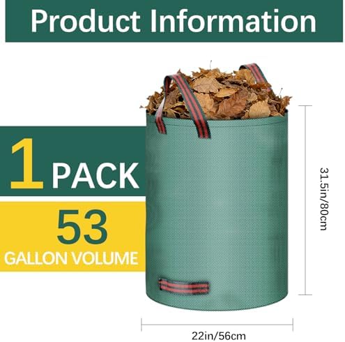 53 Gallon leaf bags yard waste bags lawn bags,It can be used to Cleaning fallen leaves, weeds, and yard trash, store outdoor toys and camping supplies, or for moving