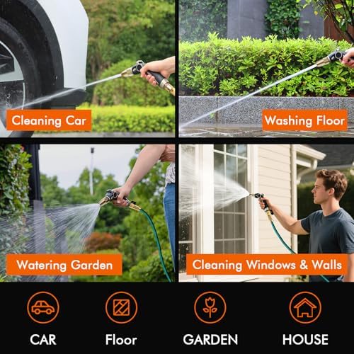 RESTMO Garden Hose Nozzle, Heavy Duty Water Hose Sprayer Nozzle, Black