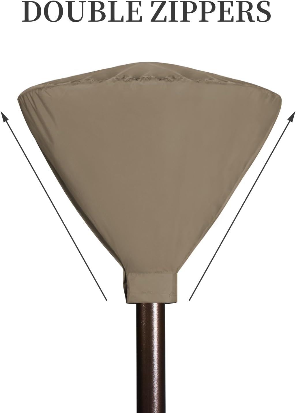 Easy-Going Patio Heater Head Cover 34" D with Zipper and Storage Bag, Waterproof Outdoor Round for Standing Heat, Dustproof, UV-Resistant (Top Cover Only, Camel)