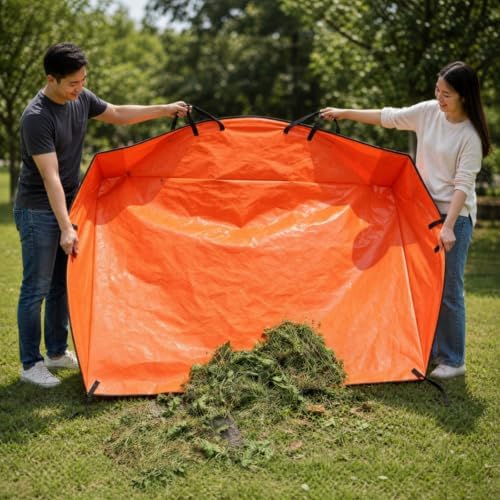 Foldable Garden Leaf Collection Mat Spacious Yard Waste Collection Mat with Carrying Handles Large Capacity Leaf Tarp with Handles for Gardeners