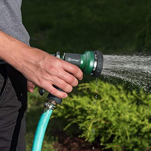 AUTOMAN Garden Hose Nozzle, Water Hose Sprayer Nozzle with 7 Adjustable Watering Patterns, Slip Resistant for Watering Plants, Lawn& Garden, Washing Cars, Cleaning, Showering Pets & Outdoor Fun.